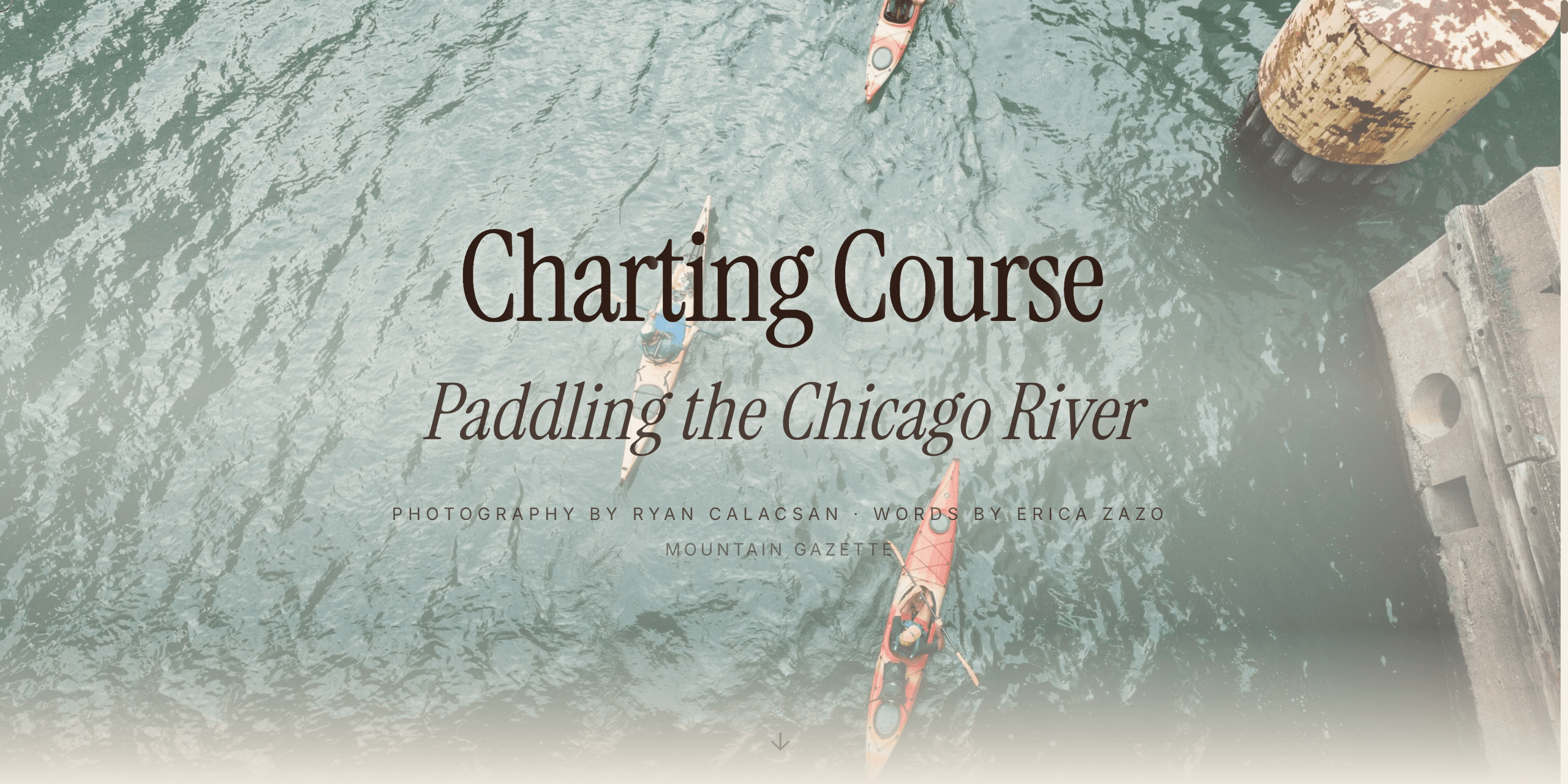 Chicago Current — scroll-driven photo essay of a kayak journey down the Chicago River